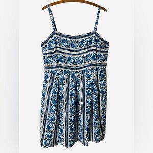 Loft Dress Size 16 Sundress Blue White Summer